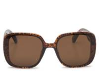 Lynx Leopard Square Sunglasses Brown Leopard Print view