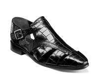 Calandro City Sandal Black Croc Print Leather view