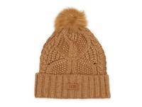 Cable Knit Pom Beanie Chestnut view