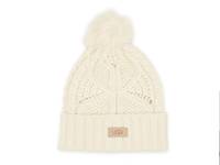 Cable Knit Pom Beanie Cream view