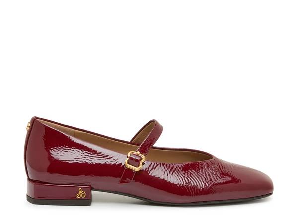 Featuring a ruby red flat.