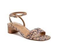 August Sandal Brown Leopard Print Suede view