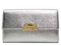 Luna Leather Clutch Silver Metallic view