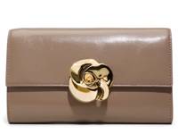 Kira Rose Leather Clutch Taupe view