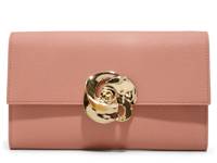 Kira Rose Leather Clutch Dark Rose Pink view