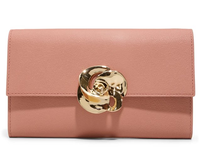 Kira Rose Leather Clutch