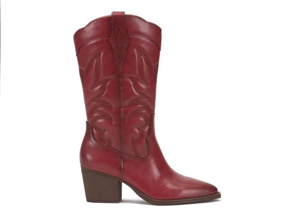 Featuring a red western bootie from Crown Vintage.