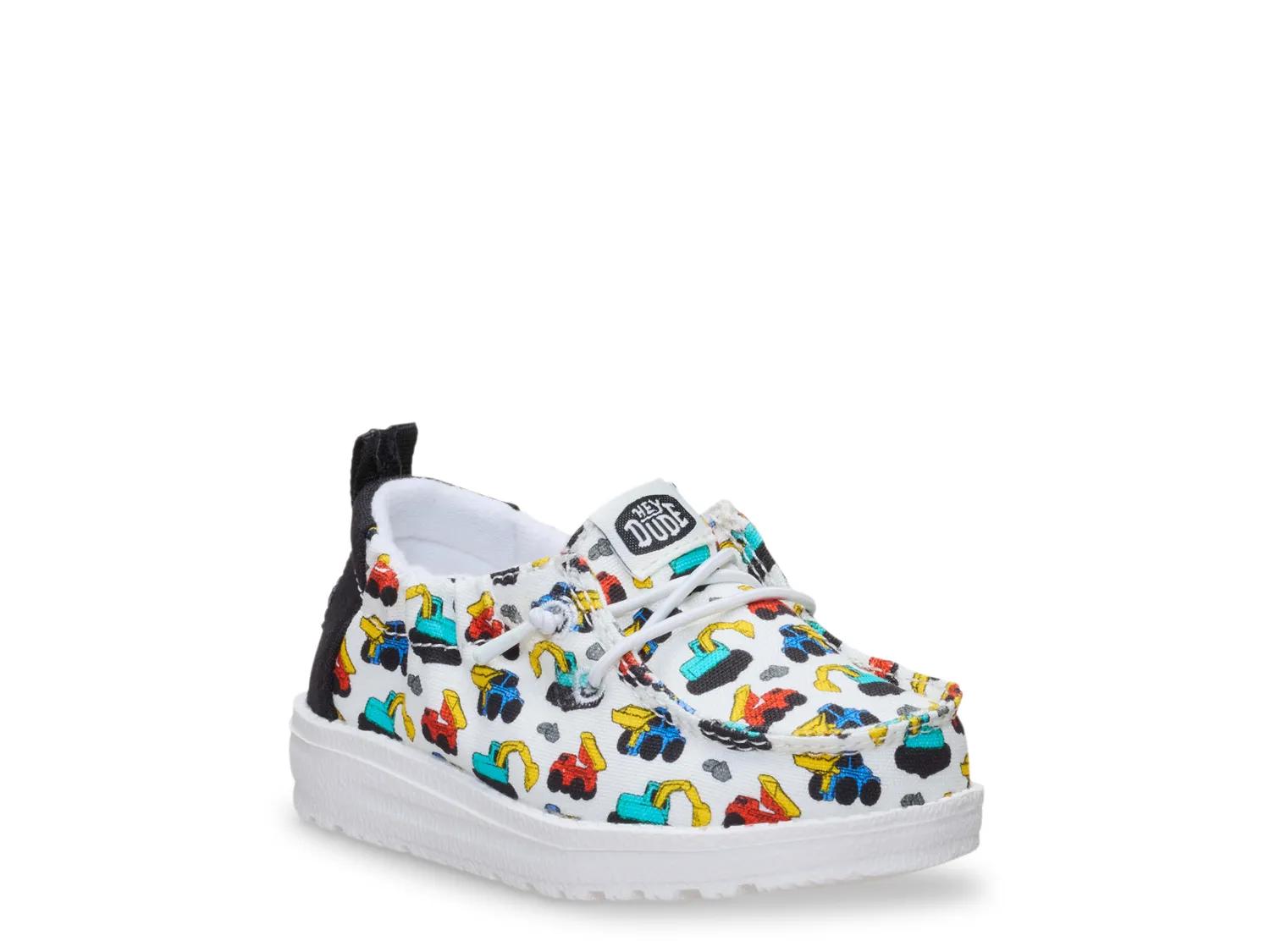Hey Dude LILDUDE SlipOn Kids' | Boy's | White/Multicolor | Size 2 Infant | Slip-Ons | Sneakers
