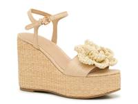 Sassy Platform Wedge Sandal Natural Beige Raffia view