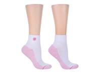 Floral Women's Quarter Ankle Socks - 2 Pack White/Pink view
