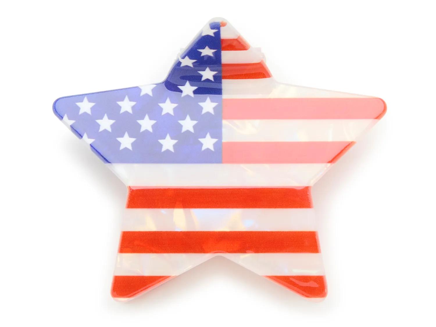 American Flag Star Hair Clip