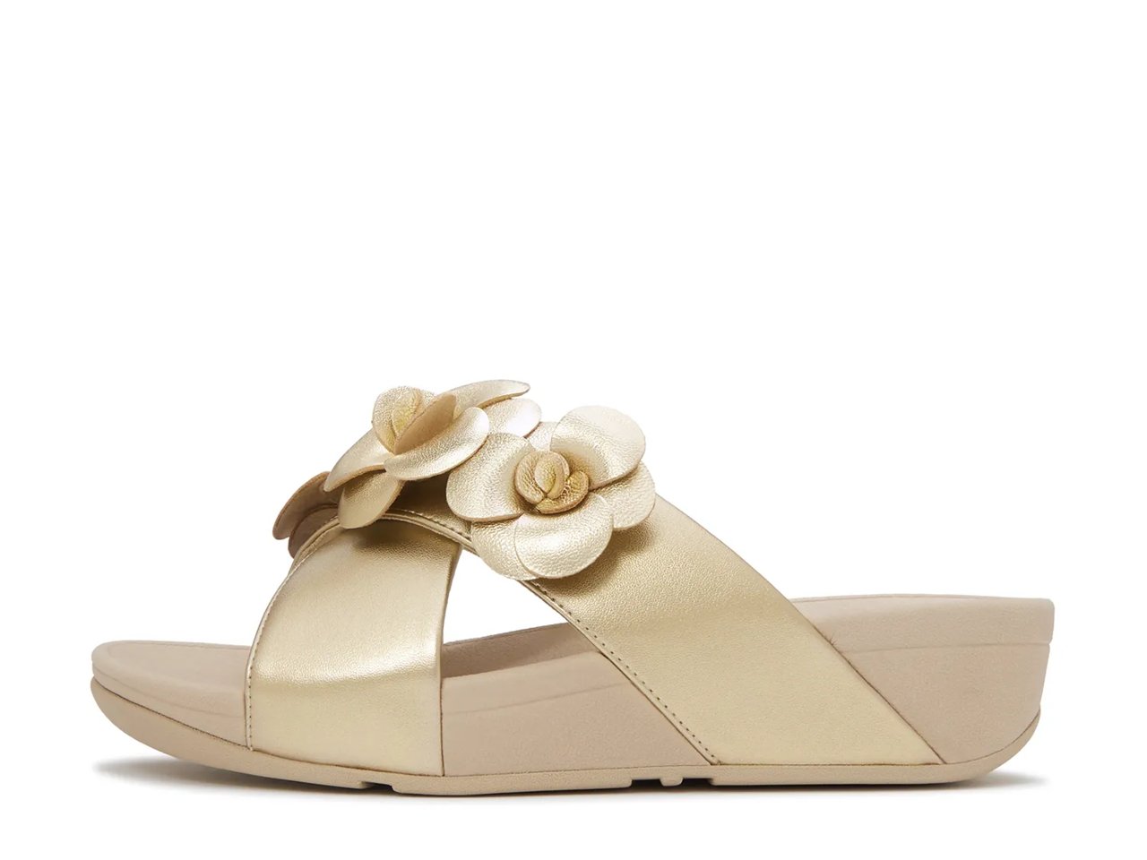Lulu Flower Cross Wedge Sandal
