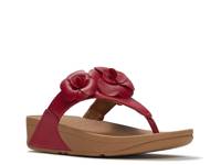 Lulu Flower Wedge Sandal Dark Red view