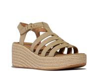 Platfforms Espadrille Wedge Sandal Cappuccino Brown Suede view