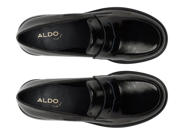 ALDO Dark Academia Square Toe Penny Loafers Black Leather Size 12 ALDO Valera Penny Loafer - Free Shipping | DSW main image 2