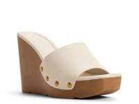 Grounded Wedge Sandal White Leather view