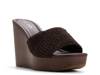Grounded Wedge Sandal Dark Brown Fabric view