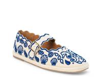 Ariana Espadrille Mary Jane Flat Blue Fabric view