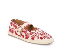 Ariana Espadrille Mary Jane Flat Red Fabric view