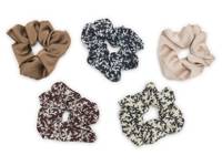 Floral Scrunchie Set - 5 Pack Multicolor view