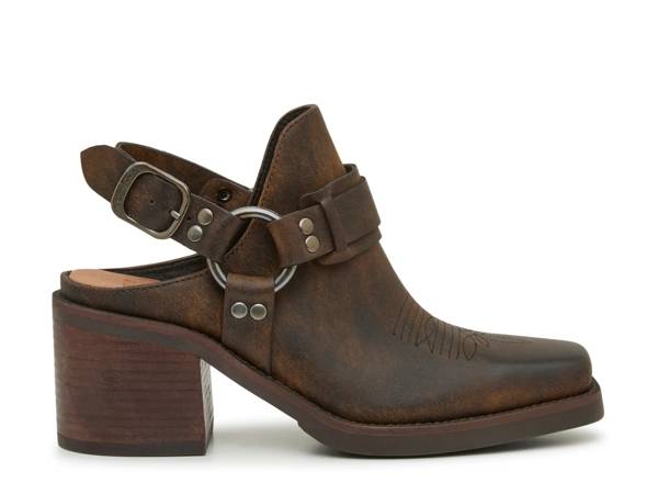 Featuring a brown mule from Frye & Co.