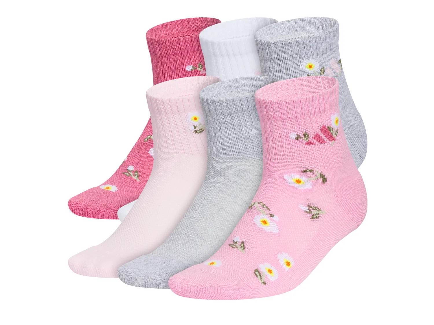 Cushioned Graphic 2.0 Kids' Quarter Ankle Socks - 6 Pack