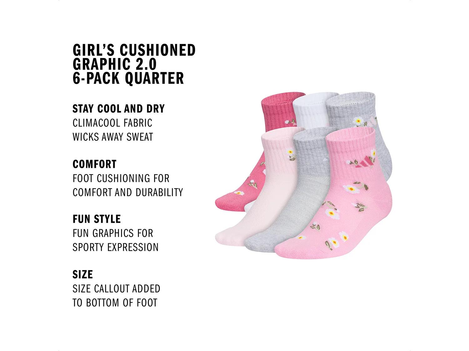 Cushioned Graphic 2.0 Kids' Quarter Ankle Socks
