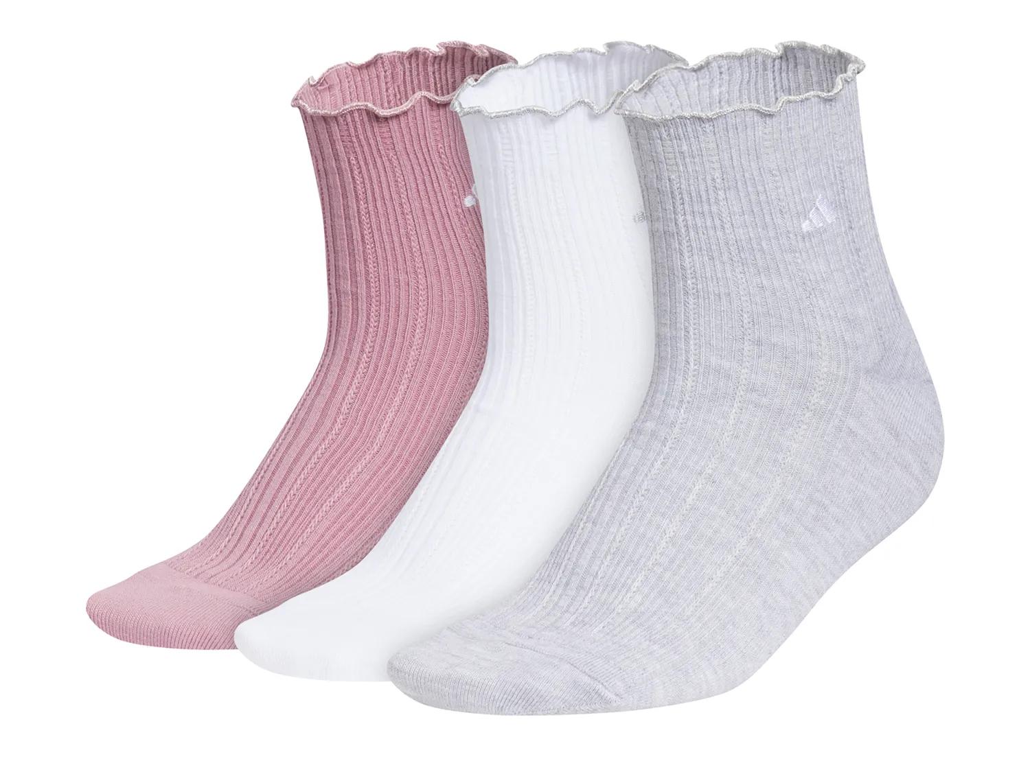 adidas Ruffle Ankle Socks 3 Pack | Women's | Multicolor | Size One Size | Socks | Athletic