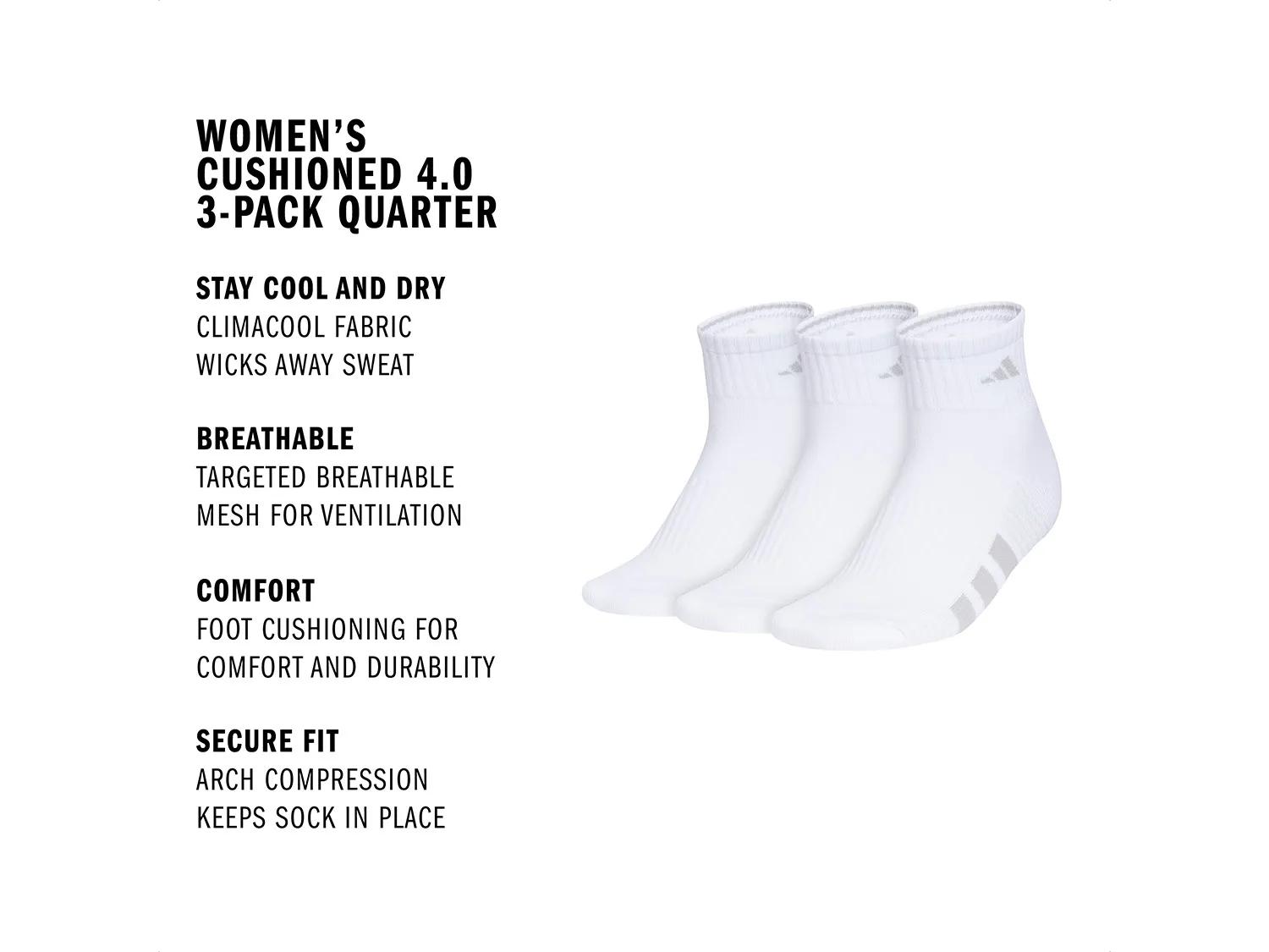 Cushioned 4.0 Women's Quarter Ankle Socks - 3 Pack