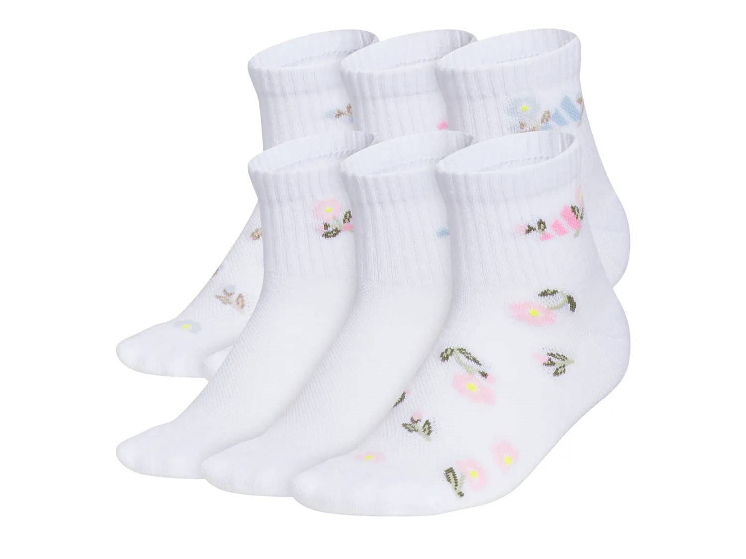 Cushioned Graphic 2.0 Kids' Quarter Ankle Socks - 6 Pack