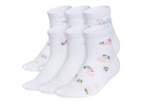 Cushioned Graphic 2.0 Kids' Quarter Ankle Socks - 6 Pack White view