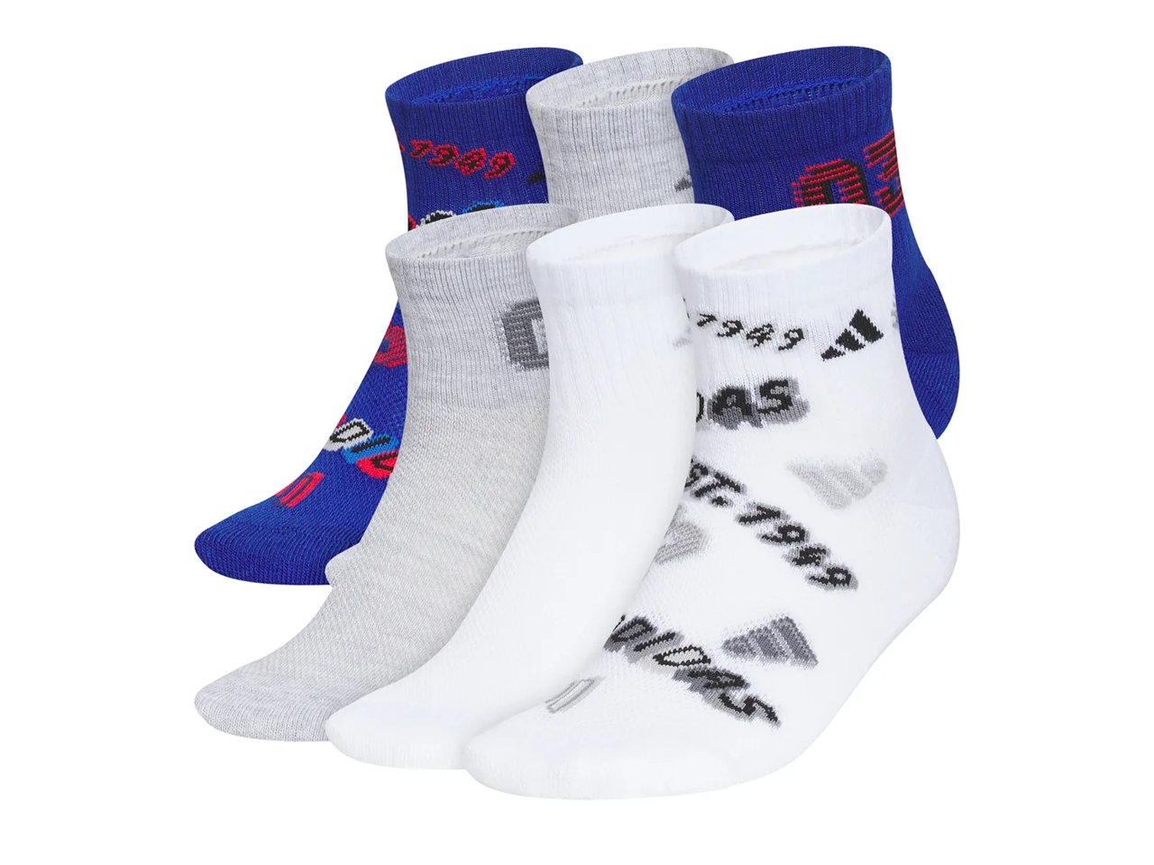 Cushioned Graphic 2.0 Kids' Quarter Ankle Socks - 6 Pack