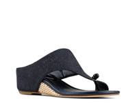 Vivika Wedge Sandal Dark Blue Suede view