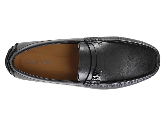 Calvin Klein Men\'s Pebbled Brown Leather Driving Shoes Calvin Klein Follman Loafers, Dark Brown | Loafers | Men main image 2