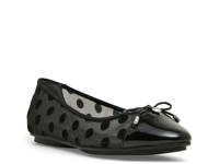 Luci Ballet Flat Black Polka Dot Mesh Fabric view