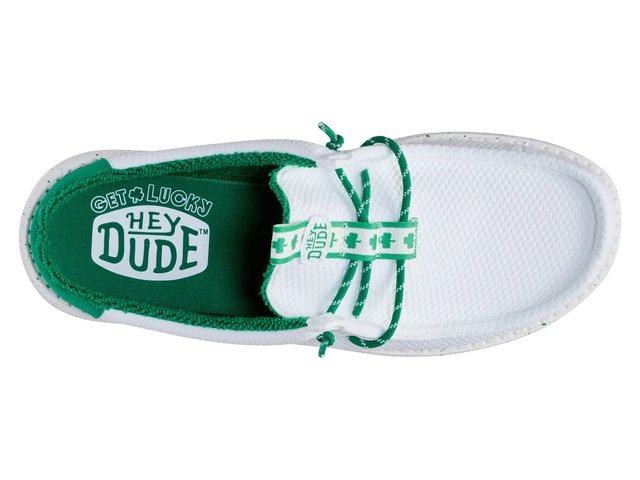 Hey Dude Wally Shamrock St. Patrick\'s Day Men\'s Size 10 Shoes Green & White Wally Shamrock - HEYDUDE main image 2