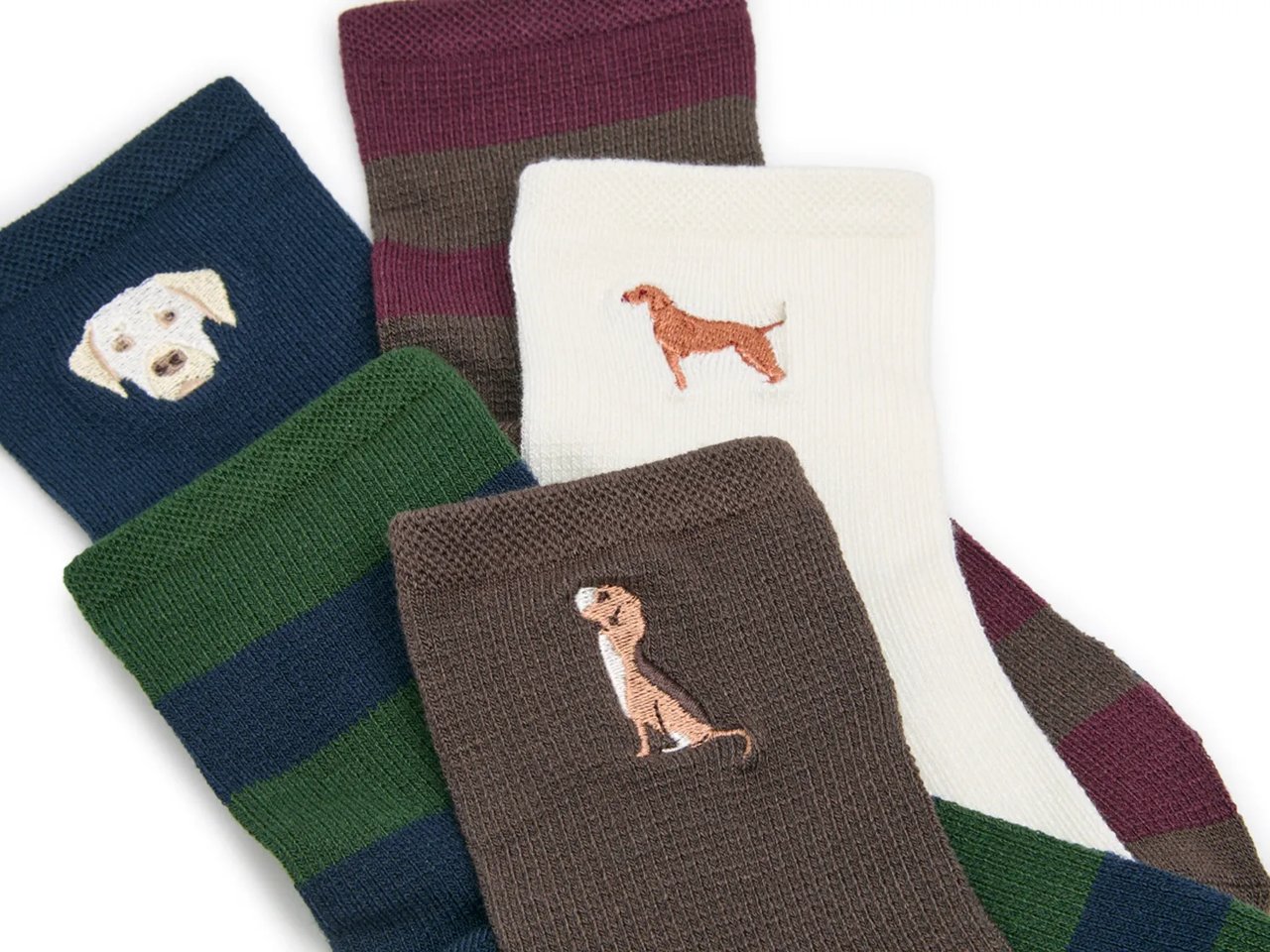 Dog Embroidered Women's Ankle Socks - 5 Pack