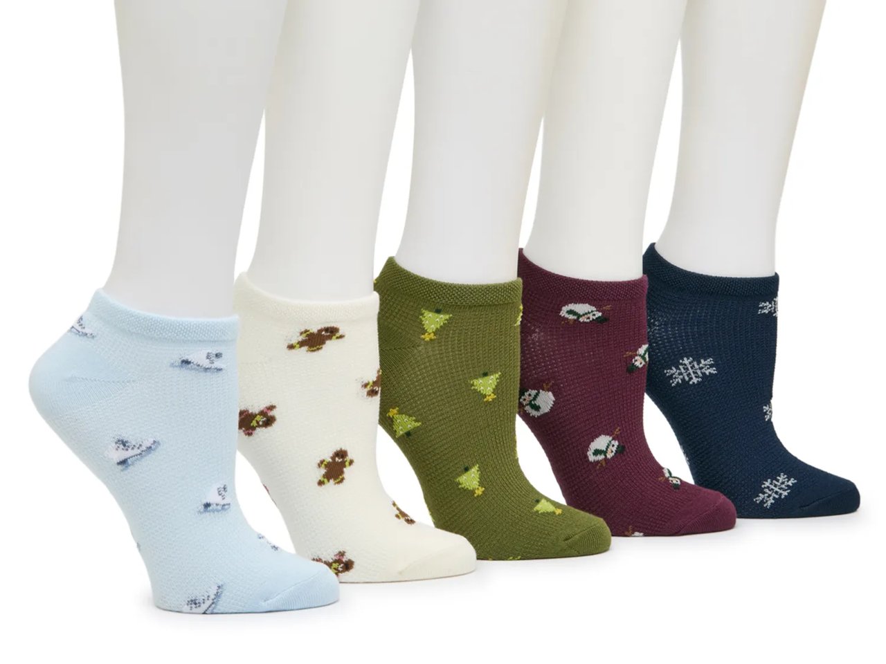 Holiday Women's No Show Socks - 5 Pack