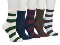 Rugby Stripe Women's Ankle Socks - 5 Pack Multicolor view