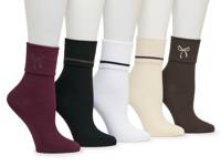 Embroidered Bow Women's Ankle Socks - 5 Pack Multicolor view