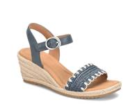 Inez Espadrille Wedge Sandal Navy Leather view