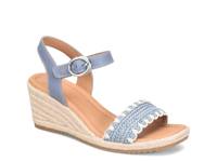 Inez Espadrille Wedge Sandal Blue Leather view