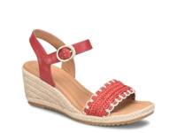 Inez Espadrille Wedge Sandal Red Leather view