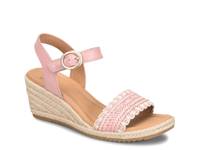 Inez Espadrille Wedge Sandal Pink Leather view