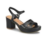 Lucille Platform Sandal Black Leather view