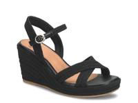 Newbury Wedge Sandal Black Fabric view