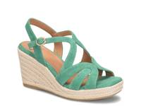 Norma Espadrille Wedge Sandal Emerald Suede view