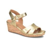 Vanessa Wedge Sandal Gold Leather view