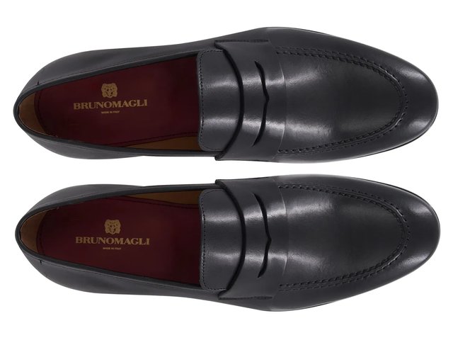 Bruno Magli Brown Leather Penny Loafers Like New! With Box BRUNO MAGLI Woven Brown Leather penny loafer 9.5 vD | eBay main image 4