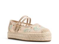 Daffney Platform Espadrille Mary Jane Beige Floral view